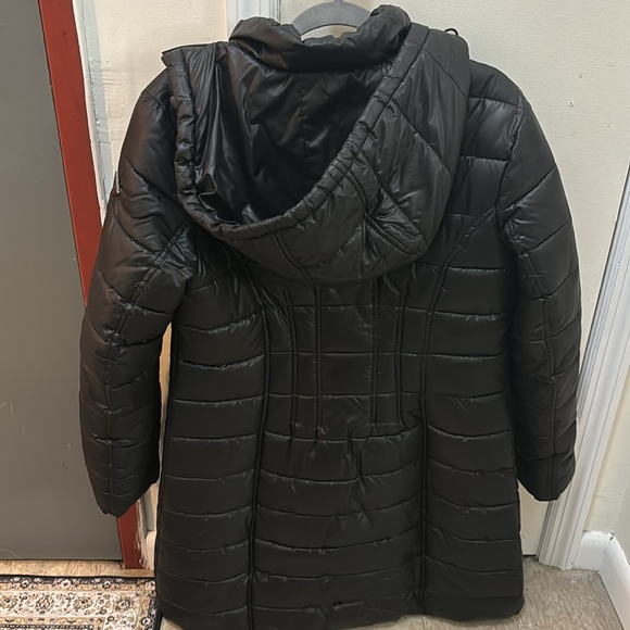GUESS LONG PUFFER COAT BLACK - Picture 3 of 6